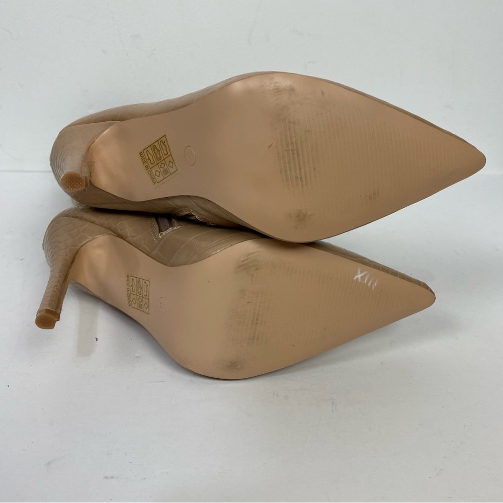 Public Desire Tan Croc Alligator Pointed Toe Tall… - image 4